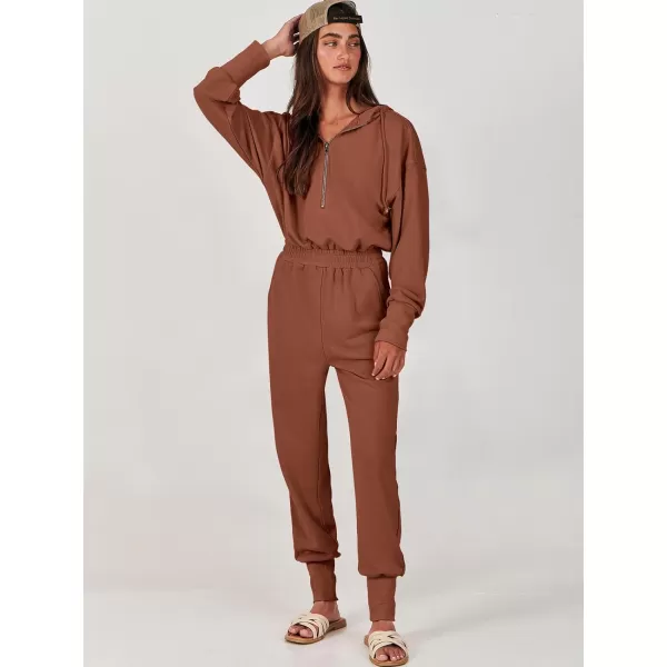 Caracilia Jumpsuits for Women Dressy Casual Rompers Onesies Trendy Outfits Long Sleeve Comfy Baggy Clothes
