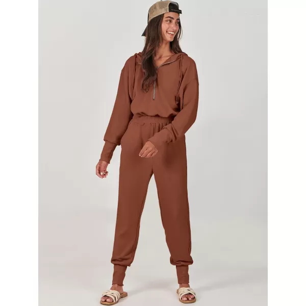 Caracilia Jumpsuits for Women Dressy Casual Rompers Onesies Trendy Outfits Long Sleeve Comfy Baggy Clothes