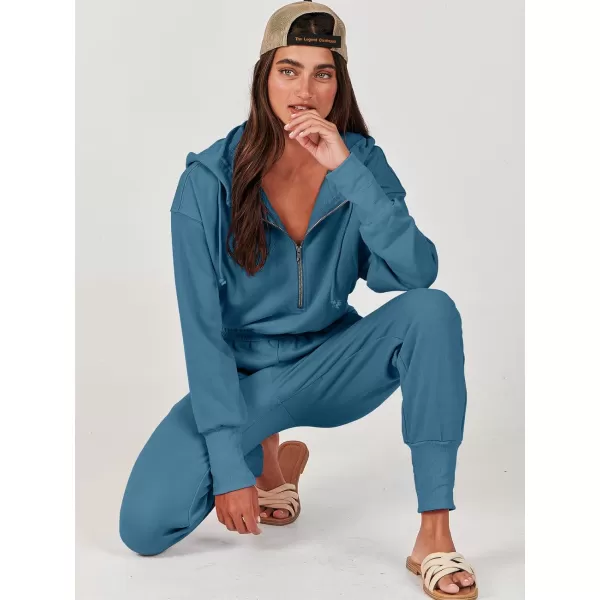 Caracilia Jumpsuits for Women Dressy Casual Rompers Onesies Trendy Outfits Long Sleeve Comfy Baggy Clothes