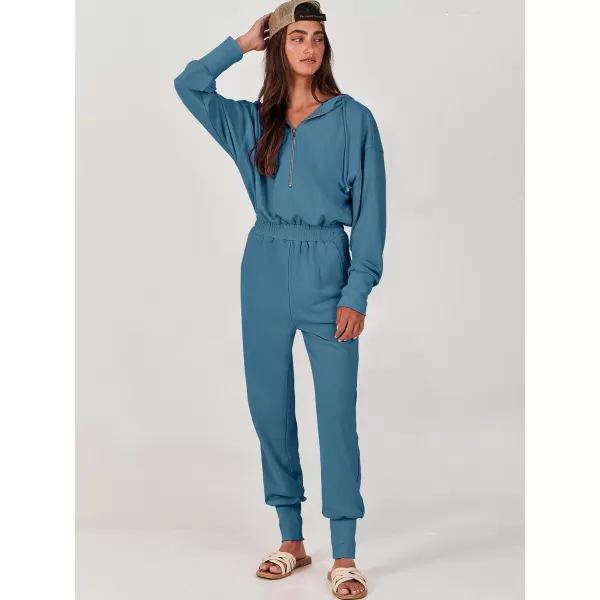 Caracilia Jumpsuits for Women Dressy Casual Rompers Onesies Trendy Outfits Long Sleeve Comfy Baggy Clothes