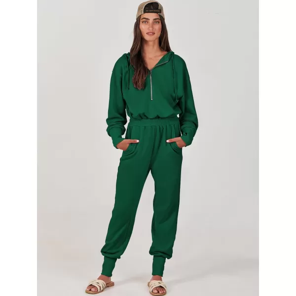 Caracilia Jumpsuits for Women Dressy Casual Rompers Onesies Trendy Outfits Long Sleeve Comfy Baggy Clothes