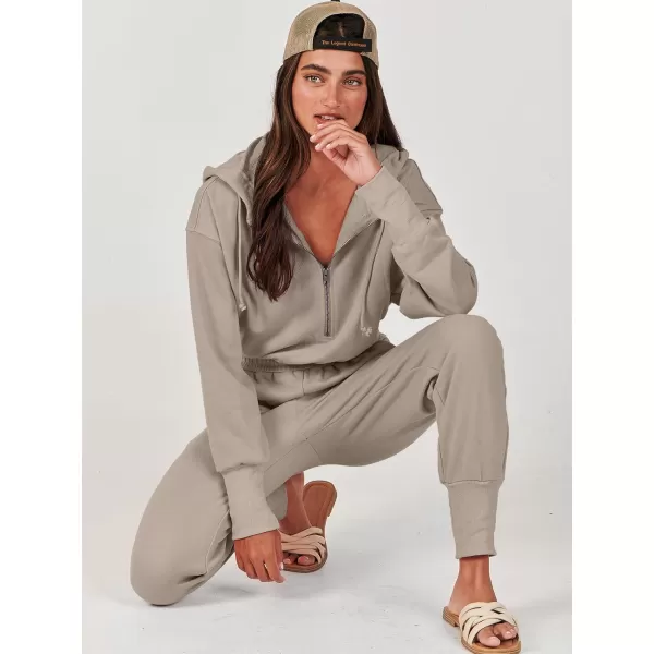 Caracilia Jumpsuits for Women Dressy Casual Rompers Onesies Trendy Outfits Long Sleeve Comfy Baggy Clothes