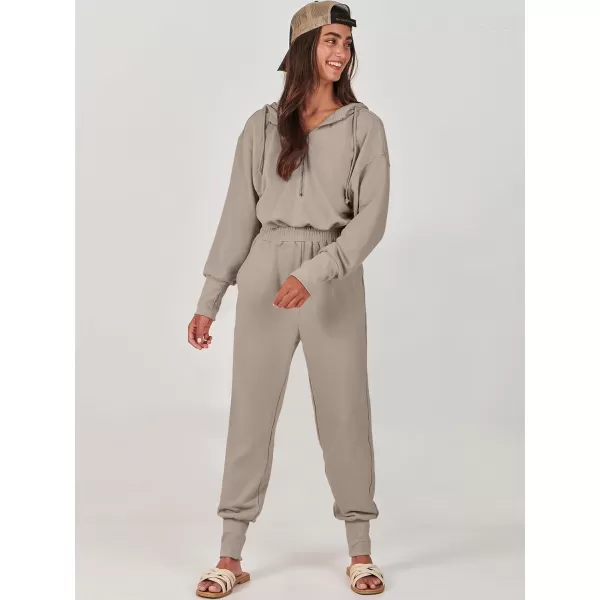 Caracilia Jumpsuits for Women Dressy Casual Rompers Onesies Trendy Outfits Long Sleeve Comfy Baggy Clothes