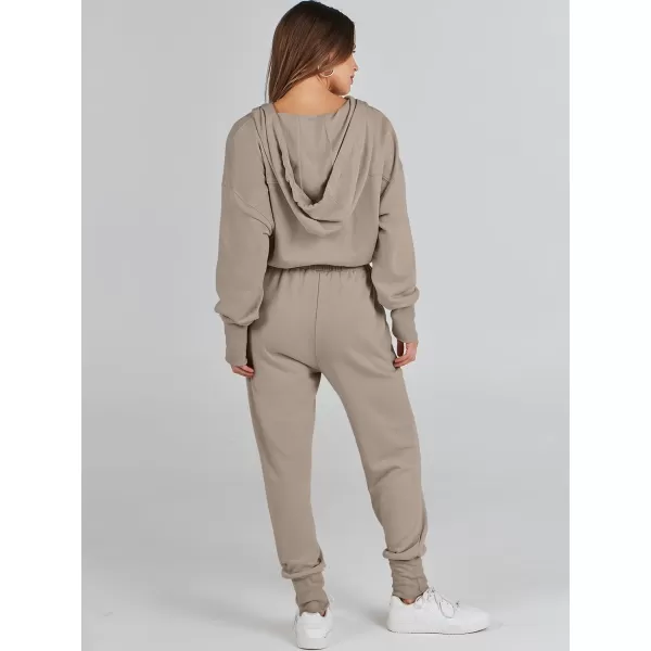 Caracilia Jumpsuits for Women Dressy Casual Rompers Onesies Trendy Outfits Long Sleeve Comfy Baggy Clothes