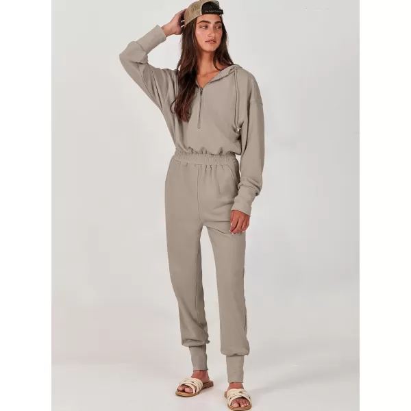 Caracilia Jumpsuits for Women Dressy Casual Rompers Onesies Trendy Outfits Long Sleeve Comfy Baggy Clothes