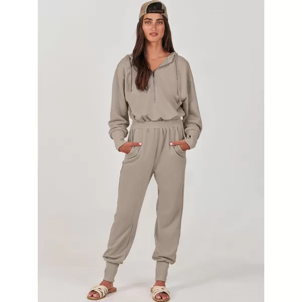 Caracilia Jumpsuits for Women Dressy Casual Rompers Onesies Trendy Outfits Long Sleeve Comfy Baggy Clothes