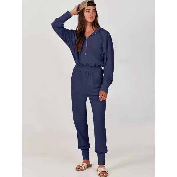 Caracilia Jumpsuits for Women Dressy Casual Rompers Onesies Trendy Outfits Long Sleeve Comfy Baggy Clothes