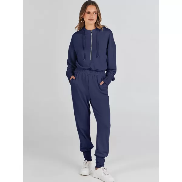 Caracilia Jumpsuits for Women Dressy Casual Rompers Onesies Trendy Outfits Long Sleeve Comfy Baggy Clothes