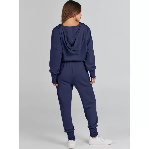 Caracilia Jumpsuits for Women Dressy Casual Rompers Onesies Trendy Outfits Long Sleeve Comfy Baggy Clothes
