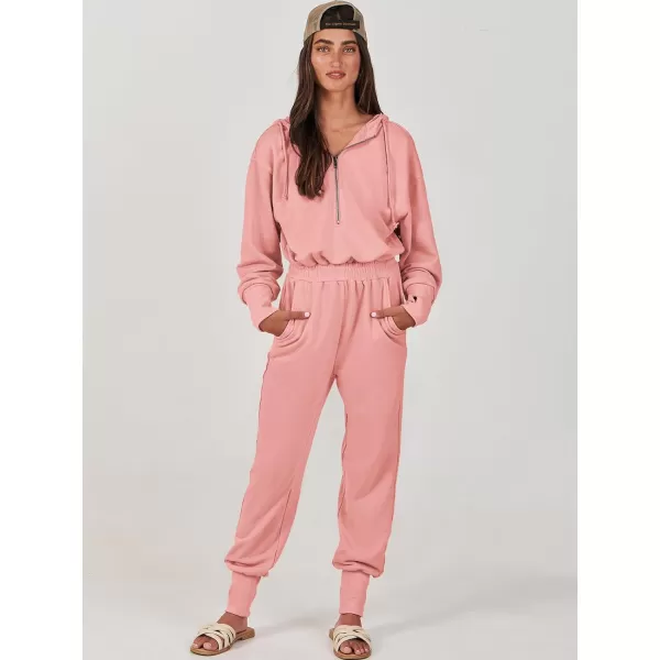 Caracilia Jumpsuits for Women Dressy Casual Rompers Onesies Trendy Outfits Long Sleeve Comfy Baggy Clothes