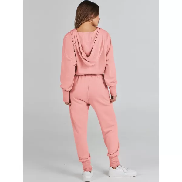 Caracilia Jumpsuits for Women Dressy Casual Rompers Onesies Trendy Outfits Long Sleeve Comfy Baggy Clothes