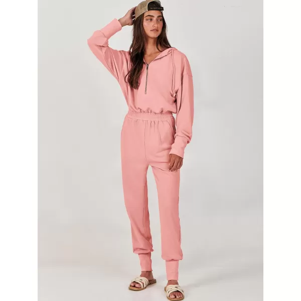 Caracilia Jumpsuits for Women Dressy Casual Rompers Onesies Trendy Outfits Long Sleeve Comfy Baggy Clothes