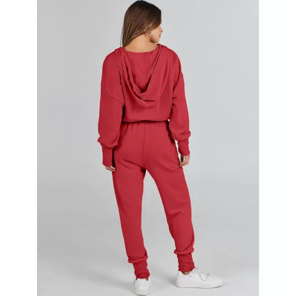 Caracilia Jumpsuits for Women Dressy Casual Rompers Onesies Trendy Outfits Long Sleeve Comfy Baggy Clothes
