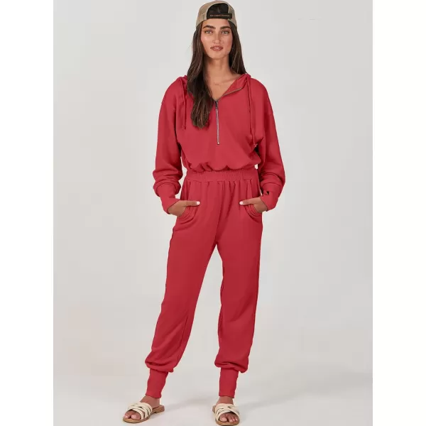 Caracilia Jumpsuits for Women Dressy Casual Rompers Onesies Trendy Outfits Long Sleeve Comfy Baggy Clothes
