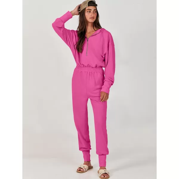 Caracilia Jumpsuits for Women Dressy Casual Rompers Onesies Trendy Outfits Long Sleeve Comfy Baggy Clothes