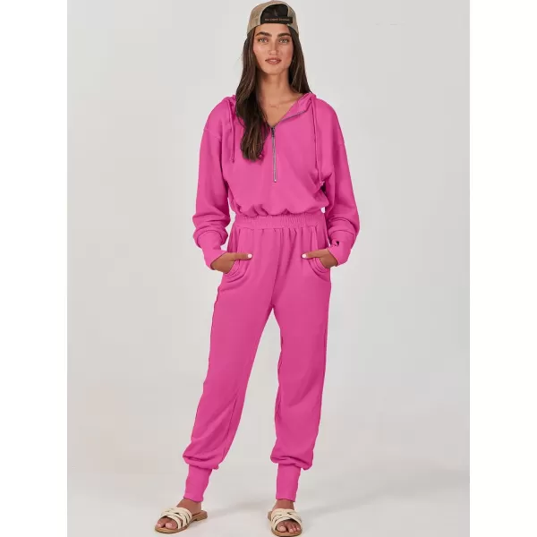 Caracilia Jumpsuits for Women Dressy Casual Rompers Onesies Trendy Outfits Long Sleeve Comfy Baggy Clothes