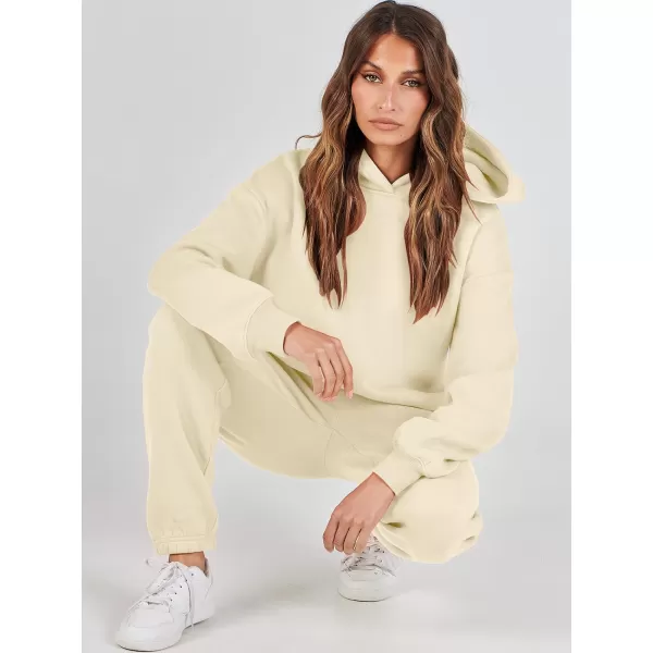 Caracilia Women 2 Piece Outfits Hoodie Sweatshirt Tracksuit Oversized Jogger Sweatpants Lounge Matching Sweatsuit Set