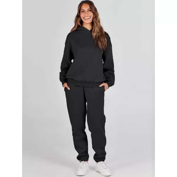 Caracilia Women 2 Piece Outfits Hoodie Sweatshirt Tracksuit Oversized Jogger Sweatpants Lounge Matching Sweatsuit Set