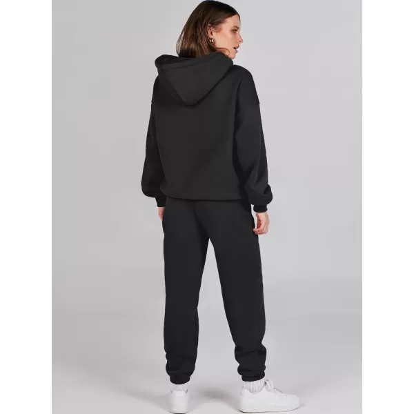 Caracilia Women 2 Piece Outfits Hoodie Sweatshirt Tracksuit Oversized Jogger Sweatpants Lounge Matching Sweatsuit Set