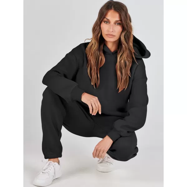 Caracilia Women 2 Piece Outfits Hoodie Sweatshirt Tracksuit Oversized Jogger Sweatpants Lounge Matching Sweatsuit Set