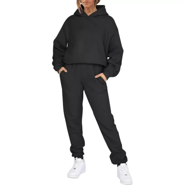 Caracilia Women 2 Piece Outfits Hoodie Sweatshirt Tracksuit Oversized Jogger Sweatpants Lounge Matching Sweatsuit Set