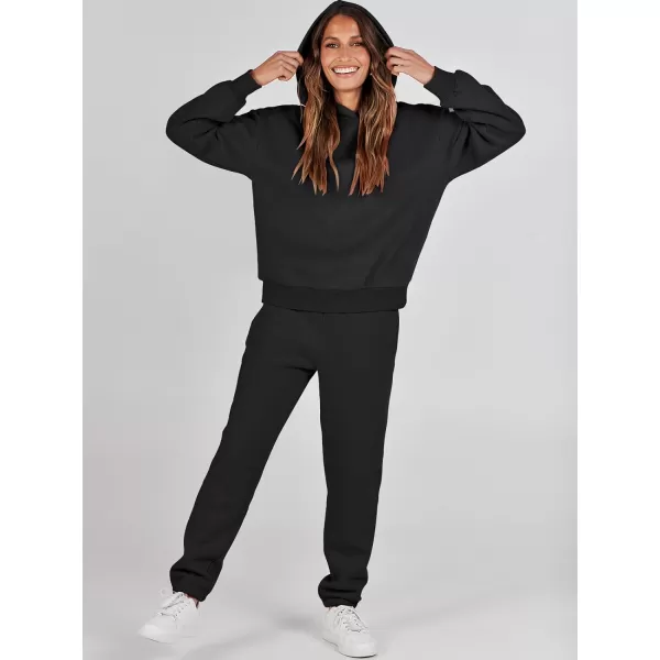 Caracilia Women 2 Piece Outfits Hoodie Sweatshirt Tracksuit Oversized Jogger Sweatpants Lounge Matching Sweatsuit Set