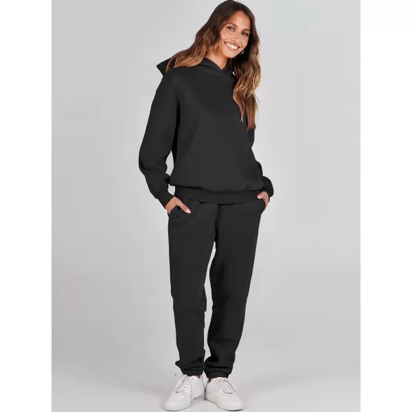 Caracilia Women 2 Piece Outfits Hoodie Sweatshirt Tracksuit Oversized Jogger Sweatpants Lounge Matching Sweatsuit Set