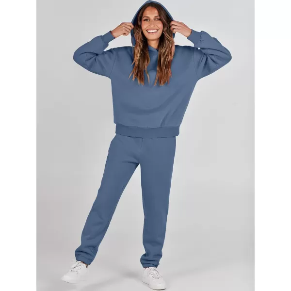Caracilia Women 2 Piece Outfits Hoodie Sweatshirt Tracksuit Oversized Jogger Sweatpants Lounge Matching Sweatsuit Set