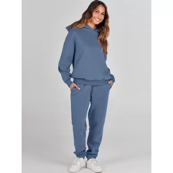 Caracilia Women 2 Piece Outfits Hoodie Sweatshirt Tracksuit Oversized Jogger Sweatpants Lounge Matching Sweatsuit Set