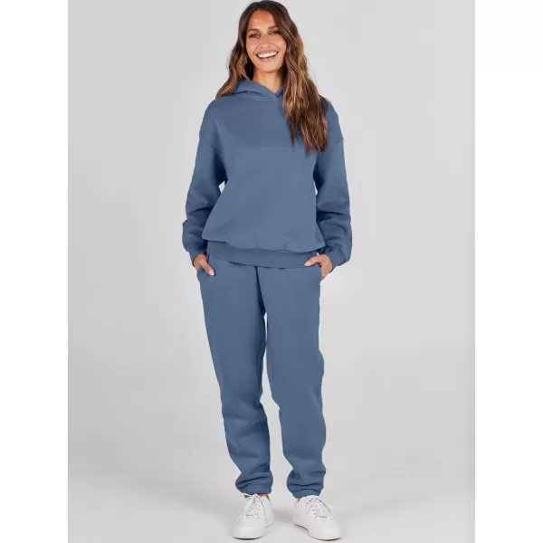 Caracilia Women 2 Piece Outfits Hoodie Sweatshirt Tracksuit Oversized Jogger Sweatpants Lounge Matching Sweatsuit Set