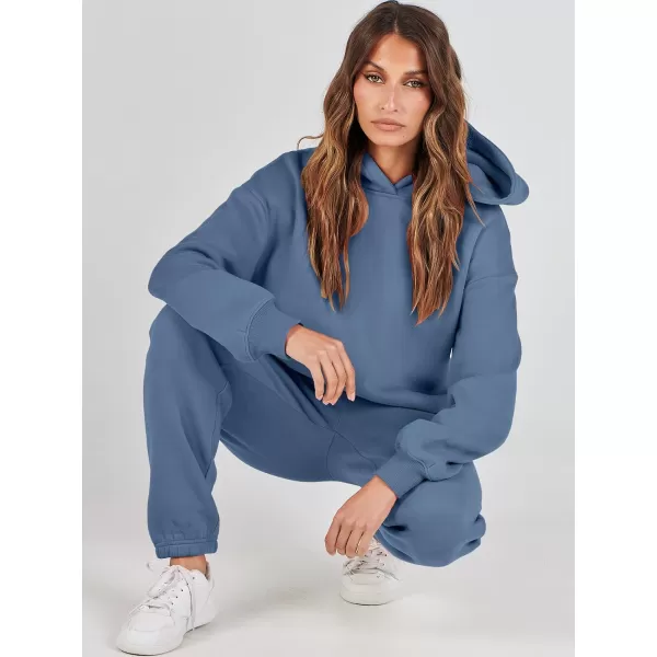 Caracilia Women 2 Piece Outfits Hoodie Sweatshirt Tracksuit Oversized Jogger Sweatpants Lounge Matching Sweatsuit Set