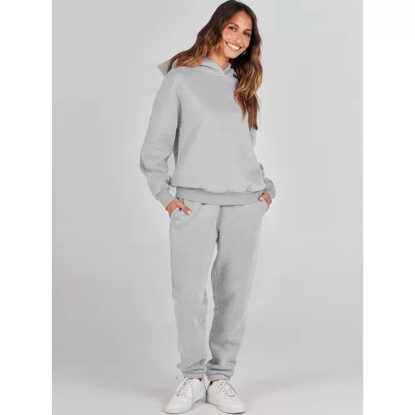 Caracilia Women 2 Piece Outfits Hoodie Sweatshirt Tracksuit Oversized Jogger Sweatpants Lounge Matching Sweatsuit Set