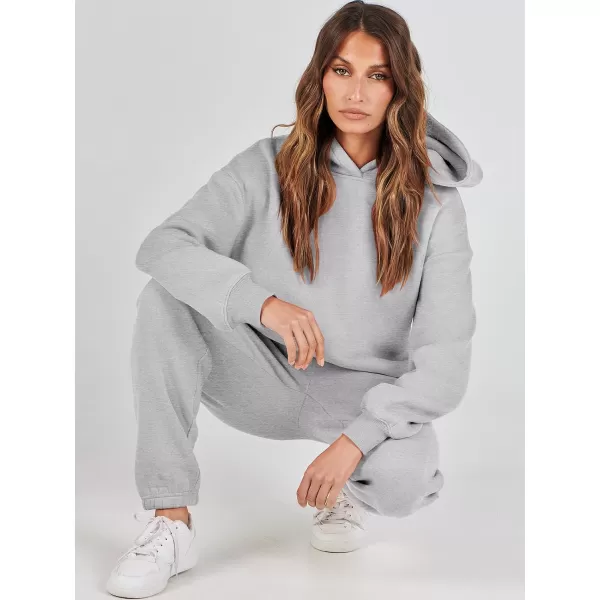 Caracilia Women 2 Piece Outfits Hoodie Sweatshirt Tracksuit Oversized Jogger Sweatpants Lounge Matching Sweatsuit Set