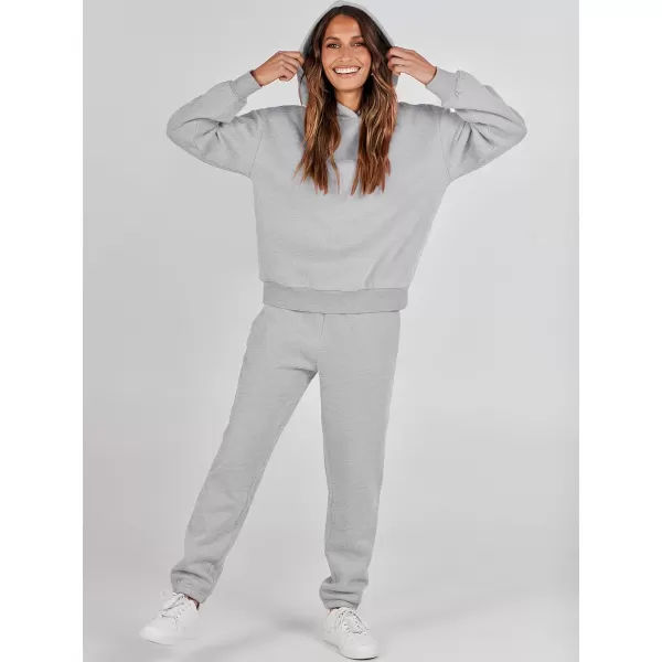 Caracilia Women 2 Piece Outfits Hoodie Sweatshirt Tracksuit Oversized Jogger Sweatpants Lounge Matching Sweatsuit Set