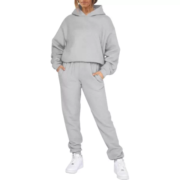 Caracilia Women 2 Piece Outfits Hoodie Sweatshirt Tracksuit Oversized Jogger Sweatpants Lounge Matching Sweatsuit Set