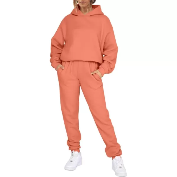 Caracilia Women 2 Piece Outfits Hoodie Sweatshirt Tracksuit Oversized Jogger Sweatpants Lounge Matching Sweatsuit Set