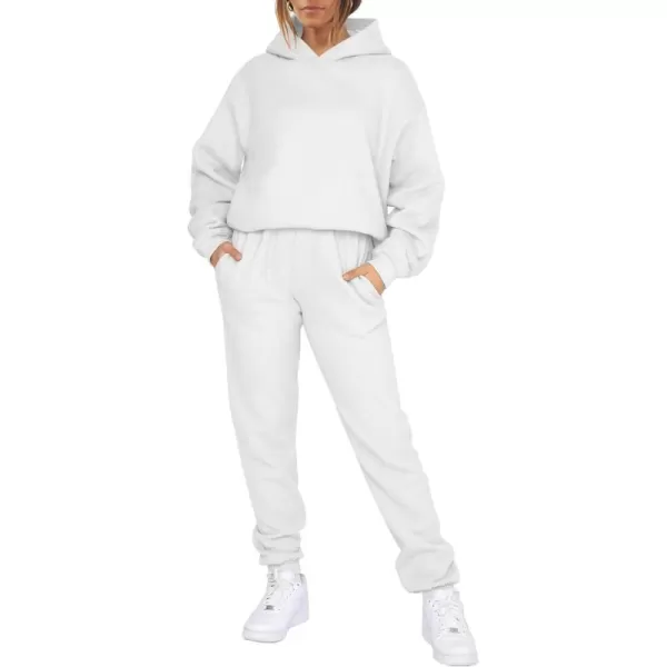 Caracilia Women 2 Piece Outfits Hoodie Sweatshirt Tracksuit Oversized Jogger Sweatpants Lounge Matching Sweatsuit Set