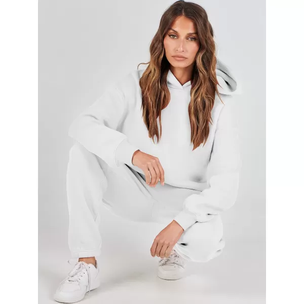 Caracilia Women 2 Piece Outfits Hoodie Sweatshirt Tracksuit Oversized Jogger Sweatpants Lounge Matching Sweatsuit Set