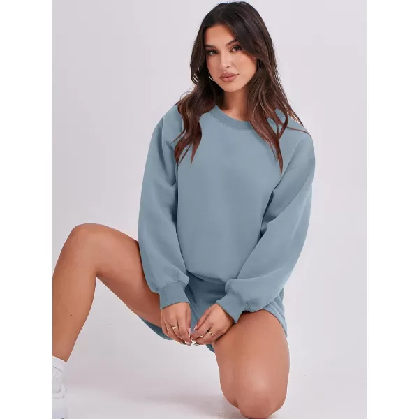 Caracilia Women 2 Piece Outfits Oversized Sweatshirt Shorts Lounge 2023 Fall Fashion Casual Tacksuit Matching Sets
