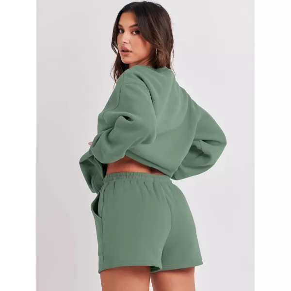 Caracilia Women 2 Piece Outfits Oversized Sweatshirt Shorts Lounge 2023 Fall Fashion Casual Tacksuit Matching Sets