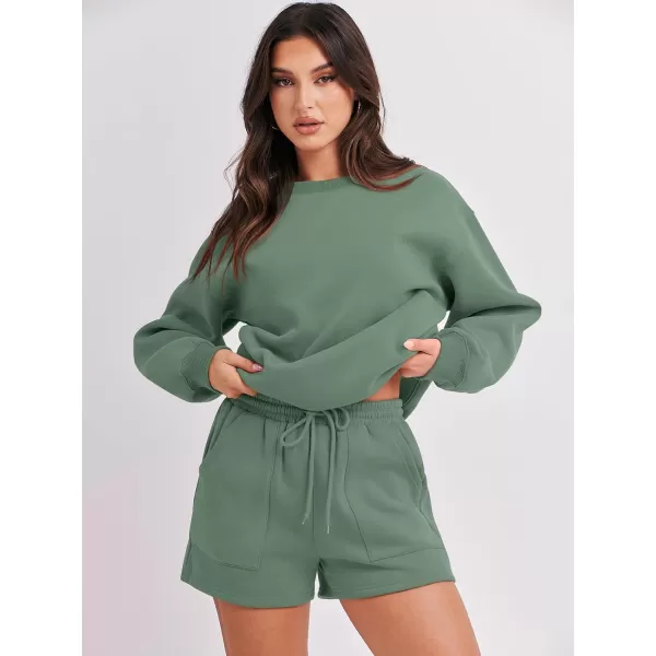Caracilia Women 2 Piece Outfits Oversized Sweatshirt Shorts Lounge 2023 Fall Fashion Casual Tacksuit Matching Sets