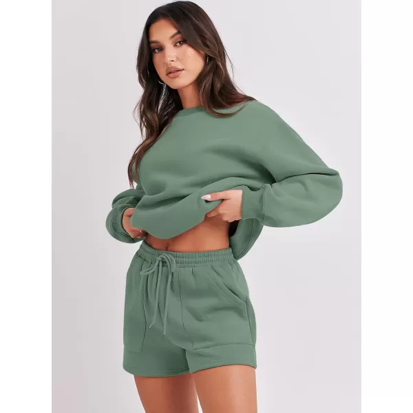 Caracilia Women 2 Piece Outfits Oversized Sweatshirt Shorts Lounge 2023 Fall Fashion Casual Tacksuit Matching Sets