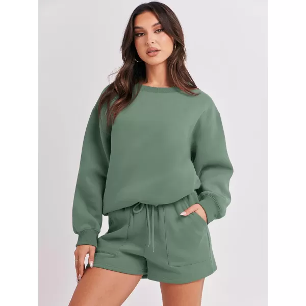 Caracilia Women 2 Piece Outfits Oversized Sweatshirt Shorts Lounge 2023 Fall Fashion Casual Tacksuit Matching Sets