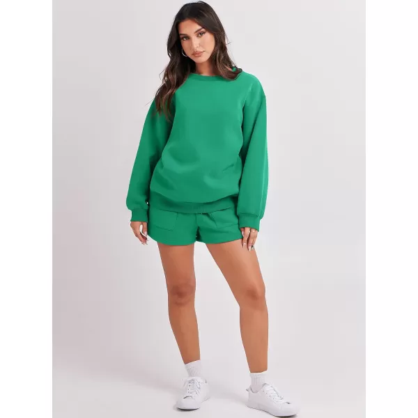 Caracilia Women 2 Piece Outfits Oversized Sweatshirt Shorts Lounge 2023 Fall Fashion Casual Tacksuit Matching Sets