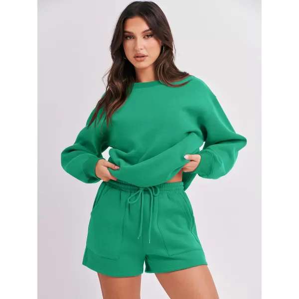Caracilia Women 2 Piece Outfits Oversized Sweatshirt Shorts Lounge 2023 Fall Fashion Casual Tacksuit Matching Sets