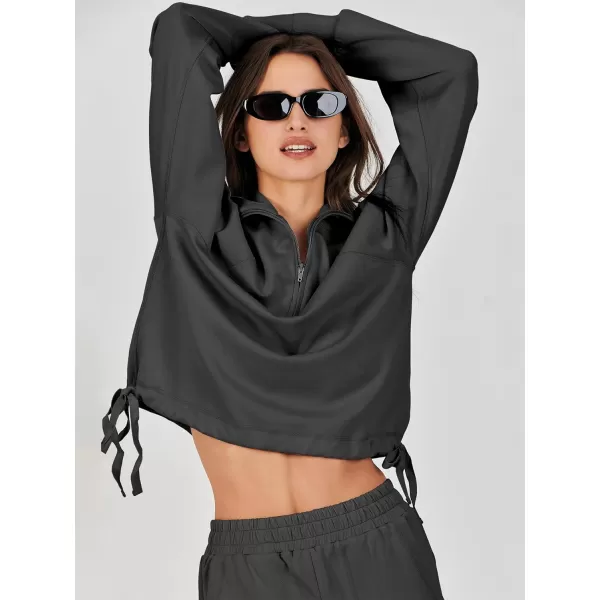 Caracilia Women 2 Piece Outfits Sweatsuit Set 2023 Fall Half Zip Sweatshirt with Sweatpant Lounge Set Tracksuit