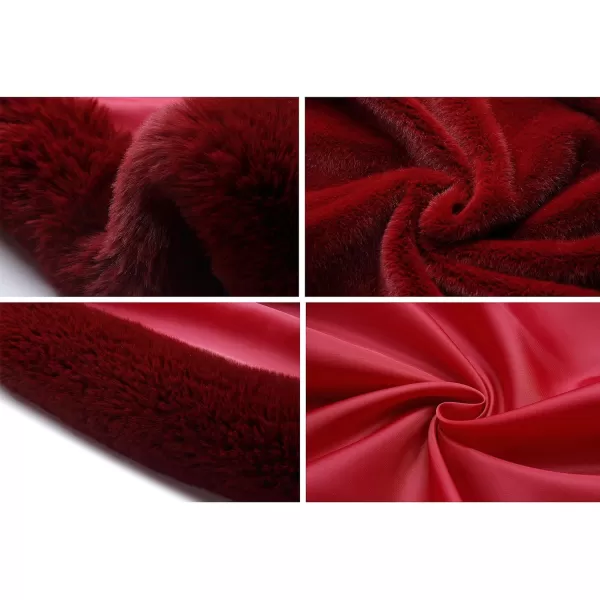 Caracilia Women Luxury Faux Fur Coat Jackets Wrap Cape Shawl for Wedding Party