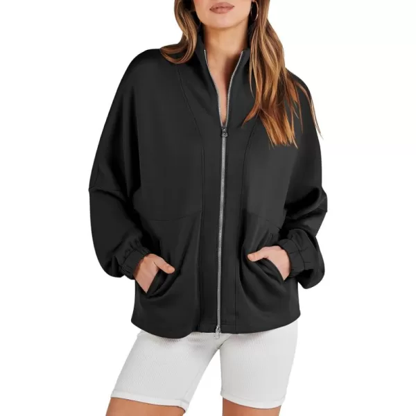 Caracilia Women Oversized Sweatshirt Half Zip Loose fit Long Sleeve Sweater Pullover Top 2023 Fall Casual Jacket Cute Clothes