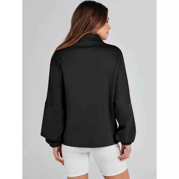Caracilia Women Oversized Sweatshirt Half Zip Loose fit Long Sleeve Sweater Pullover Top 2023 Fall Casual Jacket Cute Clothes