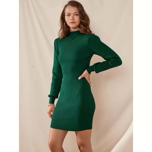 Caracilia Women Turtleneck Long Sleeve Knit Pullover Sweater Bodycon Mini Dress